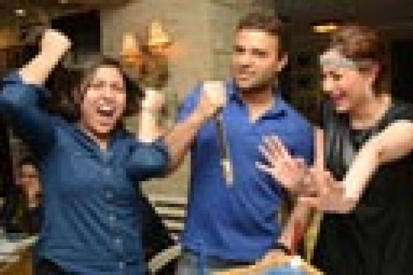 "هزار" رامي صبري ومي كساب فى عيد ميلاد بسمة وهبة