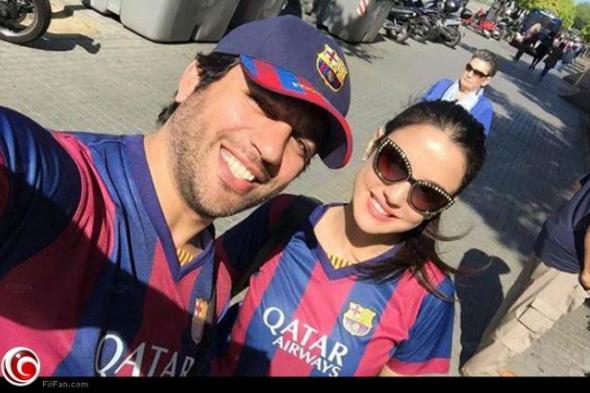 بالصور- درة وحسن الرداد يكشفان عن انتماءاتهما "البرشلونية"