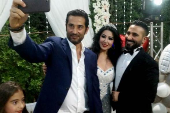 صورة- عمرو سعد يهنئ شقيقه أحمد سعد وسمية الخشاب بعقد قرانهما