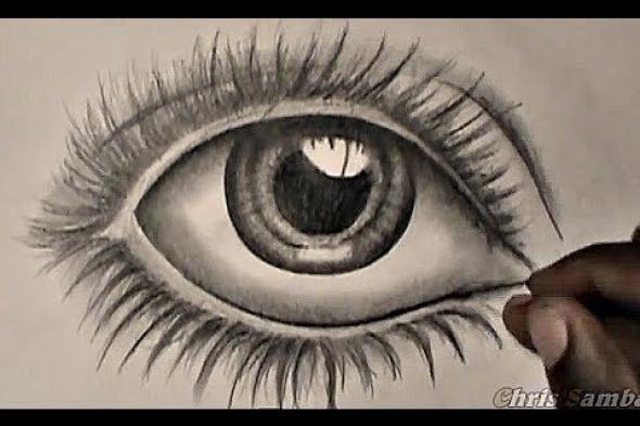رسم العين للمبتدئين