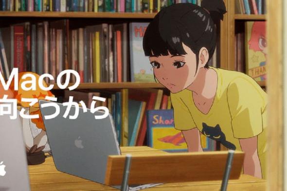 آبل تنشر إعلانًا يُبرز حاسوبها MacBook في الرسوم اليابانية