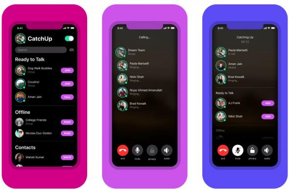 فيسبوك تطلق تطبيق CatchUp للمكالمات الصوتية بميزات فريدة