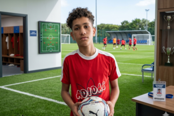 حازم رضا رياض لاعب نادي الجرف.. موهبة واعدة تطرق أبواب النجومية